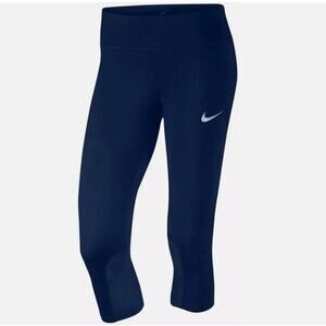 Nike Women's Dri-FIT Power Essential Cropped Running Tight Dark Blue Size S